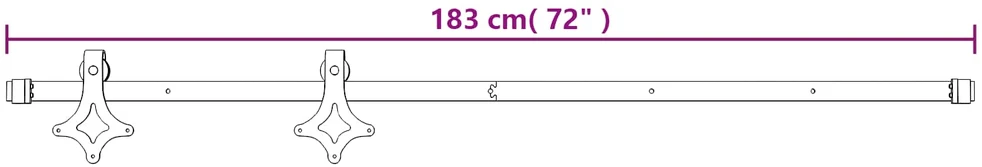 Slankios durys Natūrali ir juoda 90 x 210 cm