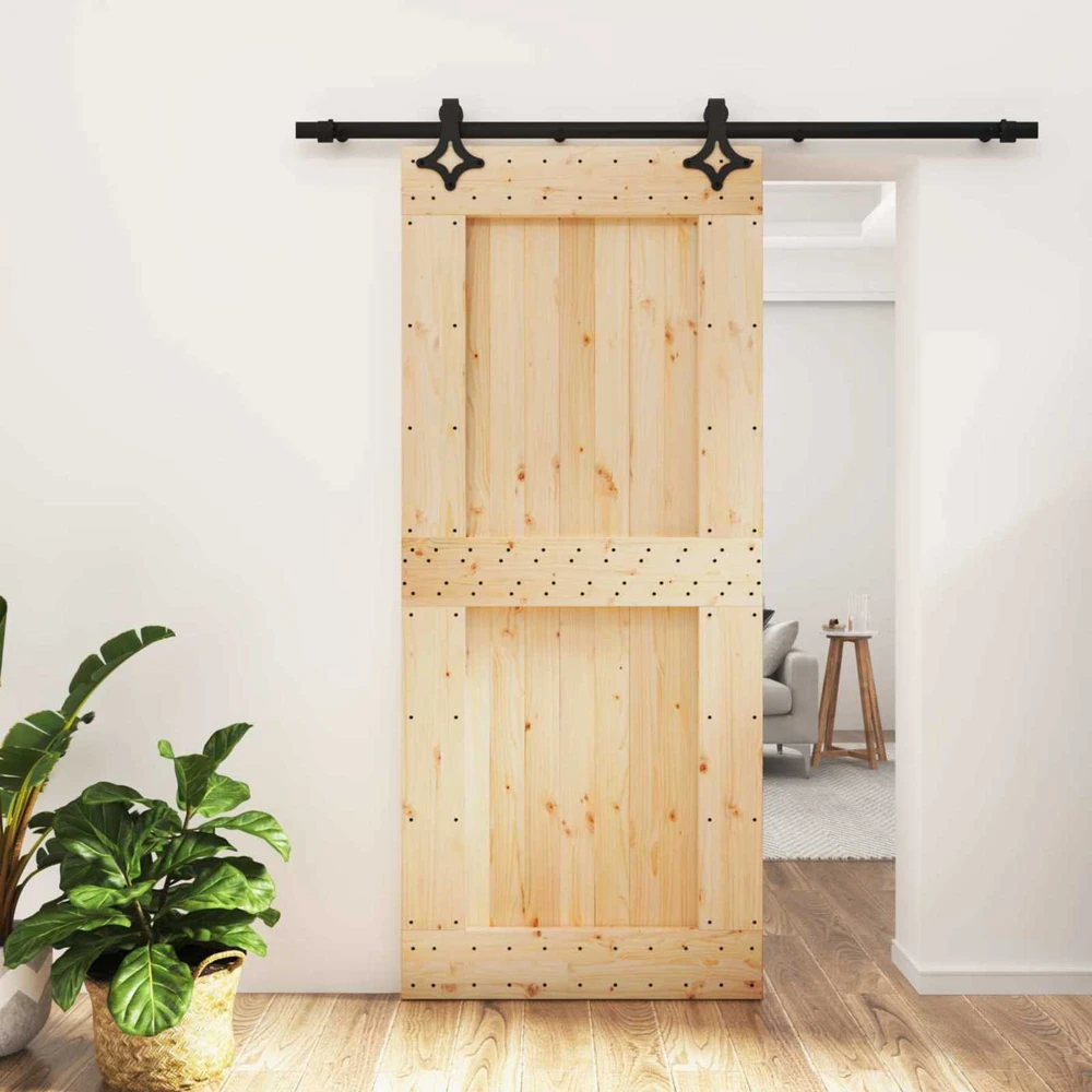 Slankios durys Natūrali ir juoda 90 x 210 cm