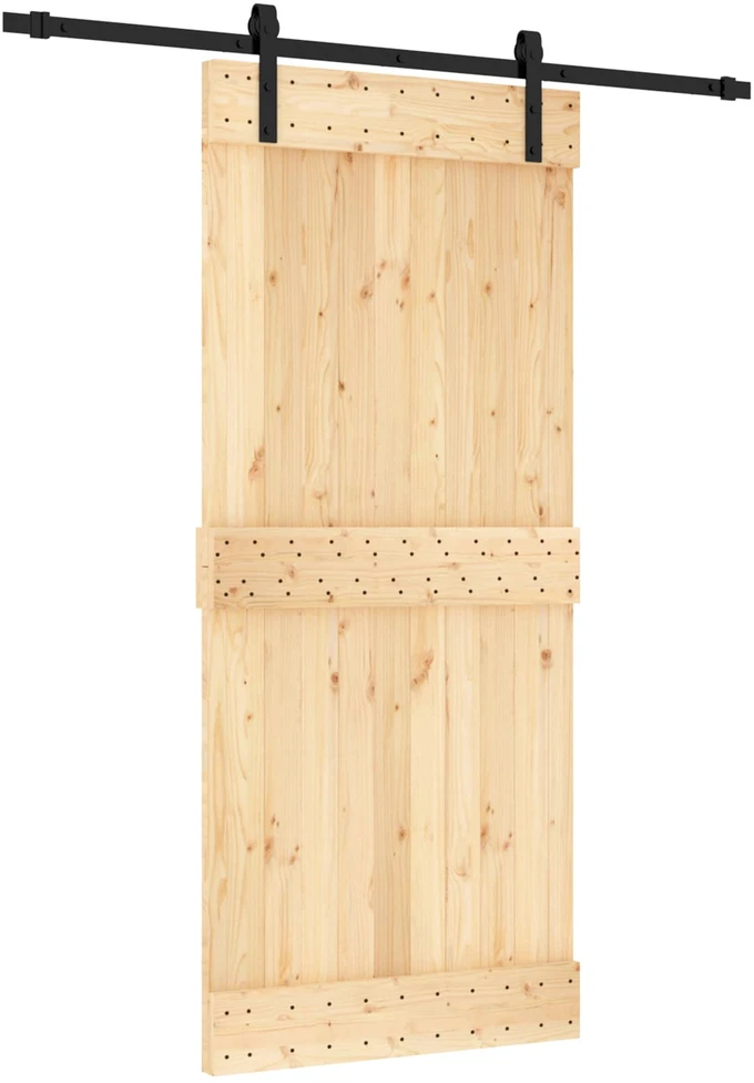 Slankios durys Natūrali ir juoda 90 x 210 cm