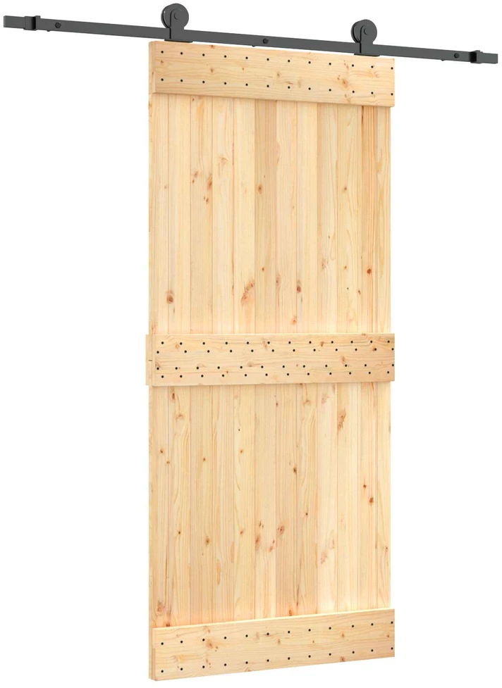 Slankios durys Natūrali ir juoda 90 x 210 cm