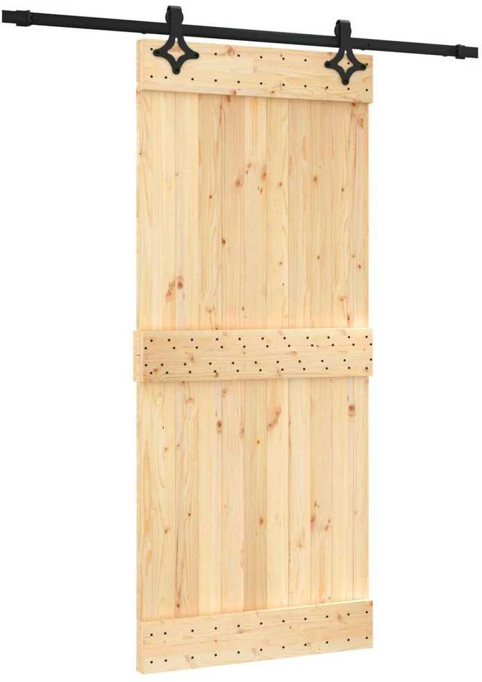 Slankios durys 90 x 210 cm Natūrali ir juoda