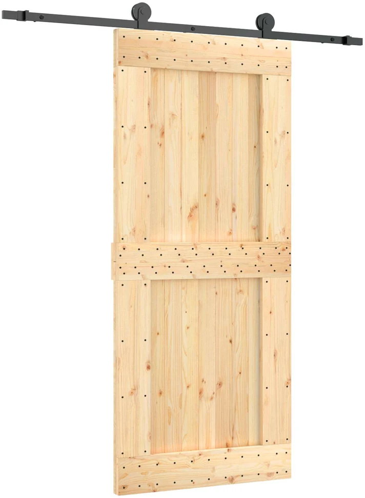 Slankios durys Natūrali ir juoda 90 x 210 cm