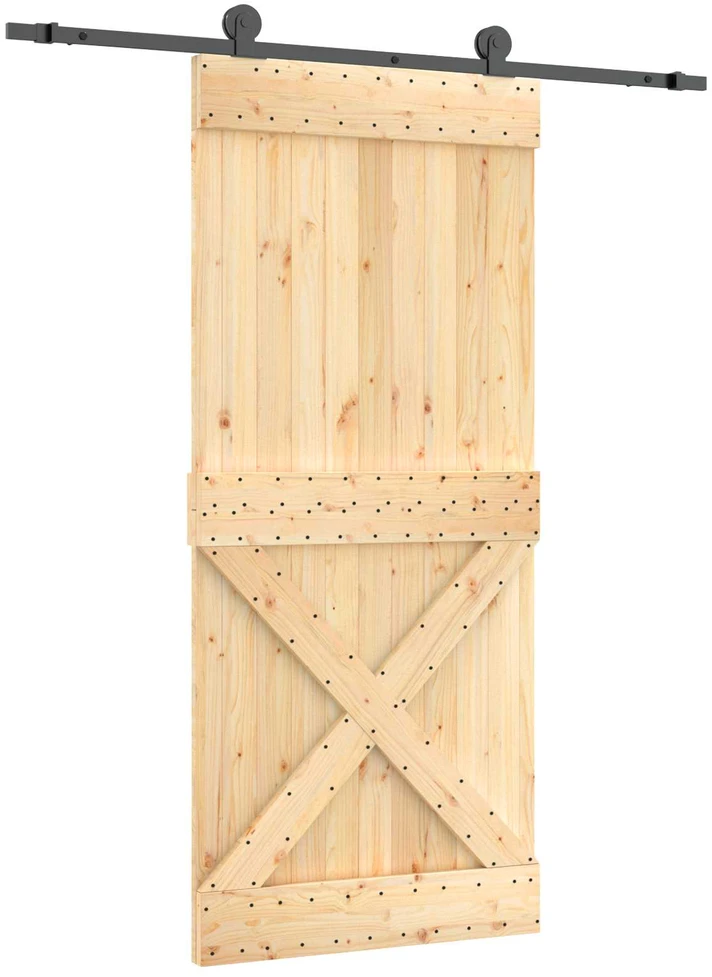 Slankios durys Natūrali ir juoda 90 x 210 cm
