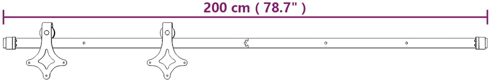 Slankios durys Natūrali ir juoda 90 x 210 cm