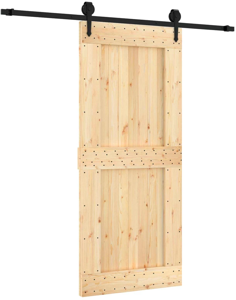 Slankios durys Natūrali ir juoda 90 x 210 cm