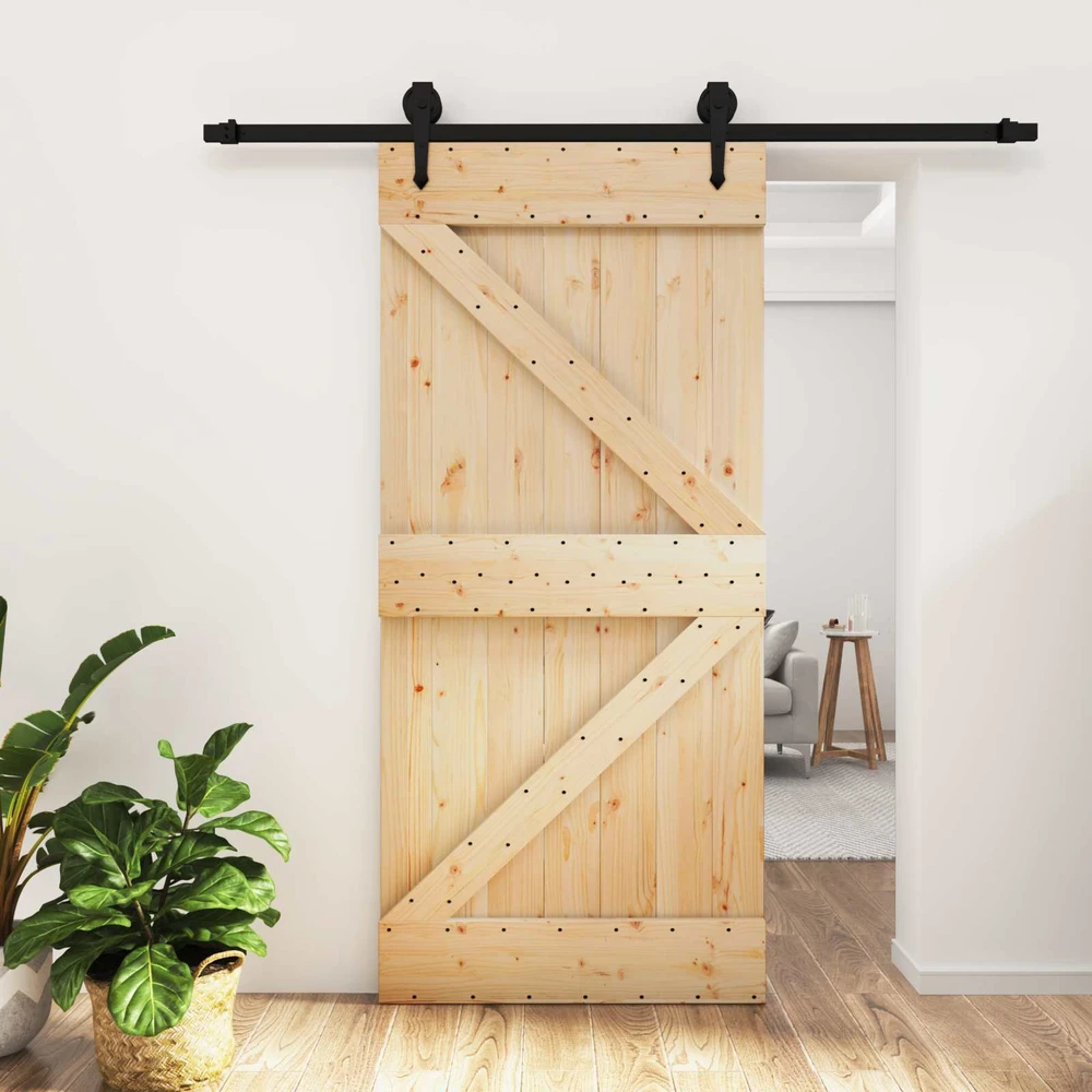 Slankios durys Natūrali ir juoda 95 x 210 cm