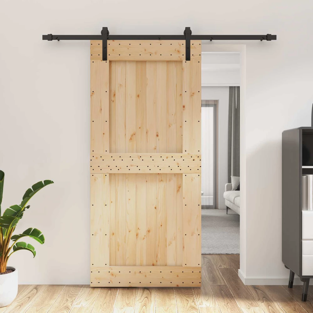 Slankios durys Natūrali ir juoda 95 x 210 cm