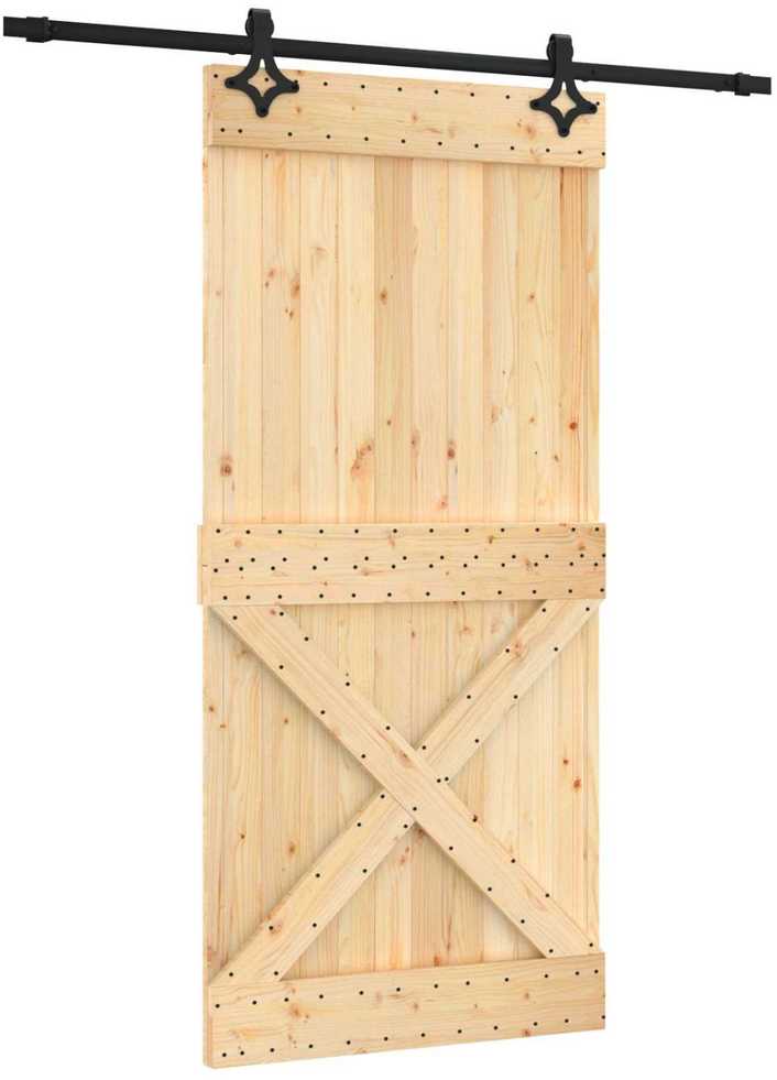 Slankios durys 95 x 210 cm Natūrali ir juoda