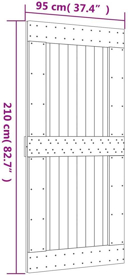 Slankios durys Natūrali ir juoda 95 x 210 cm