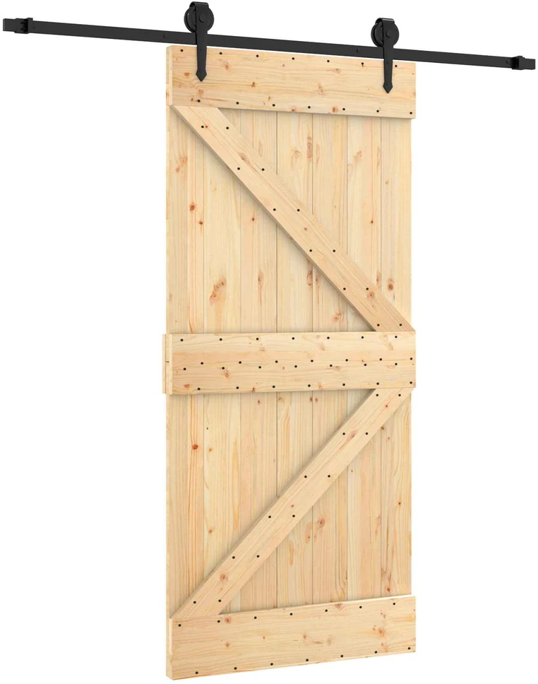 Slankios durys Natūrali ir juoda 95 x 210 cm