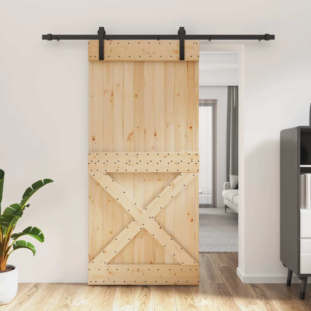 Slankios durys Natūrali ir juoda 95 x 210 cm