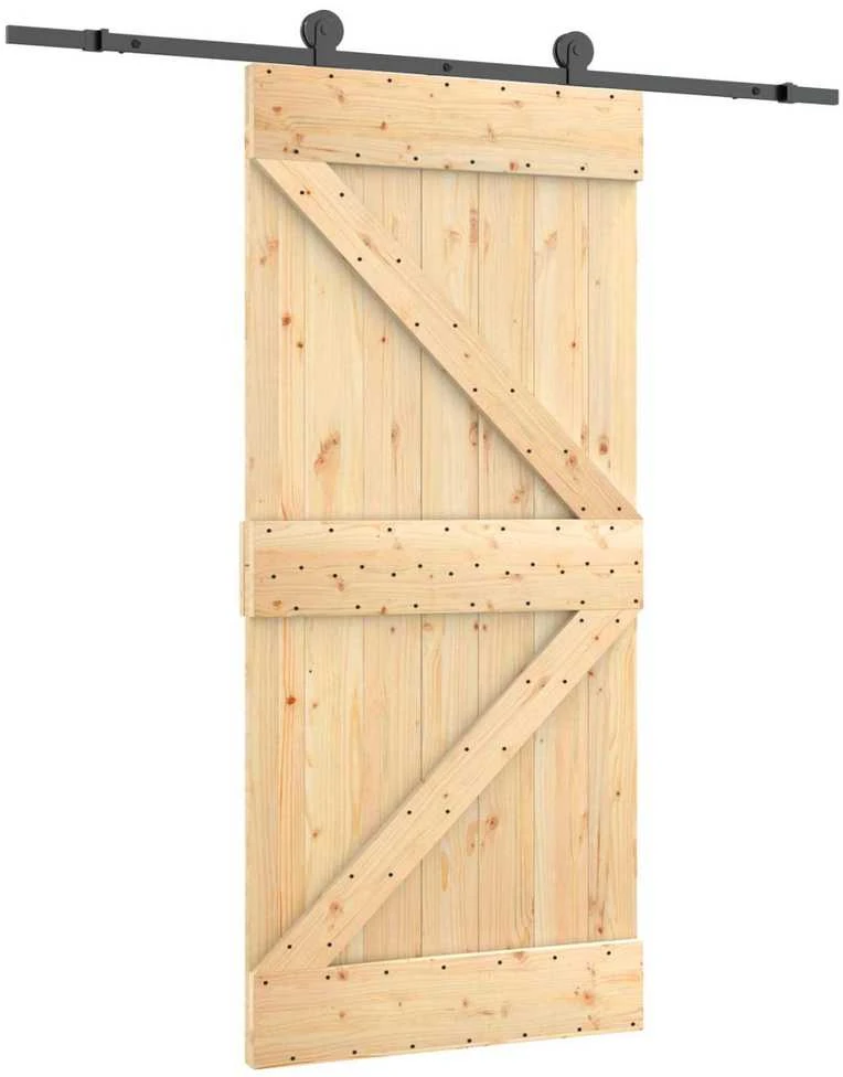 Slankios durys 95 x 210 cm Natūrali ir juoda