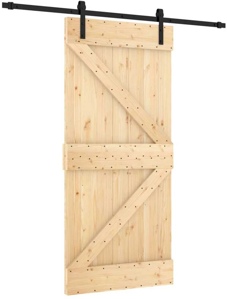 Slankios durys 95 x 210 cm Natūrali ir juoda