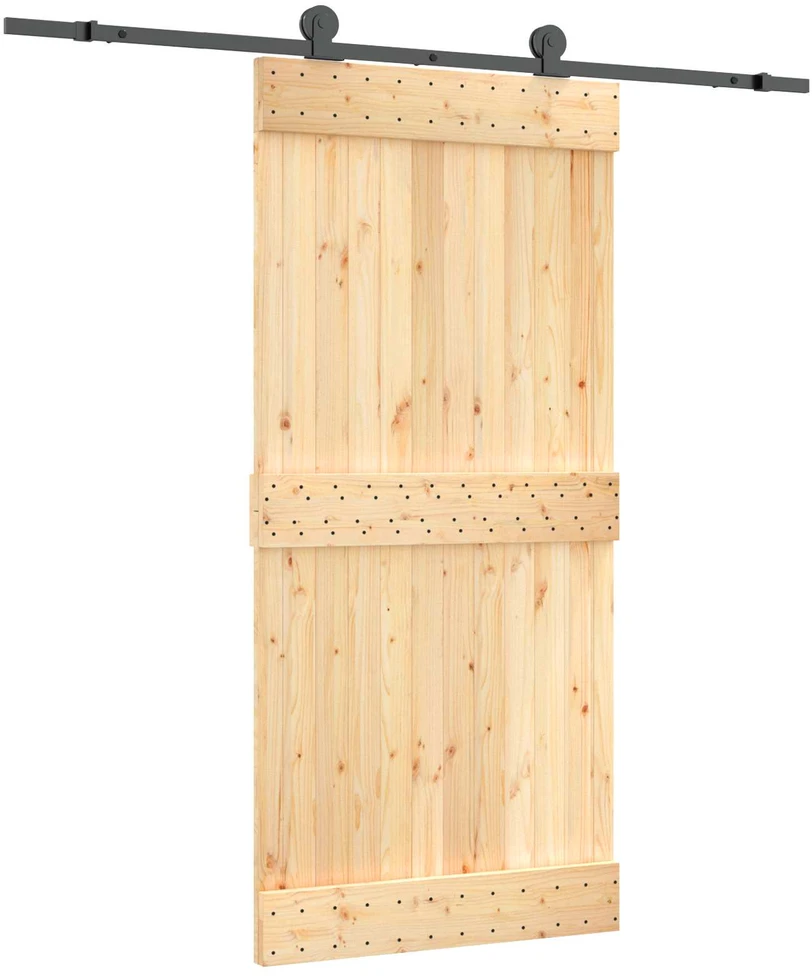 Slankios durys Natūrali ir juoda 95 x 210 cm