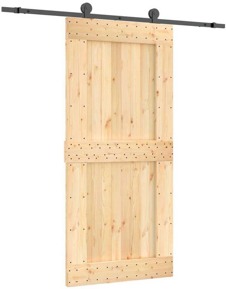 Slankios durys 95 x 210 cm Natūrali ir juoda