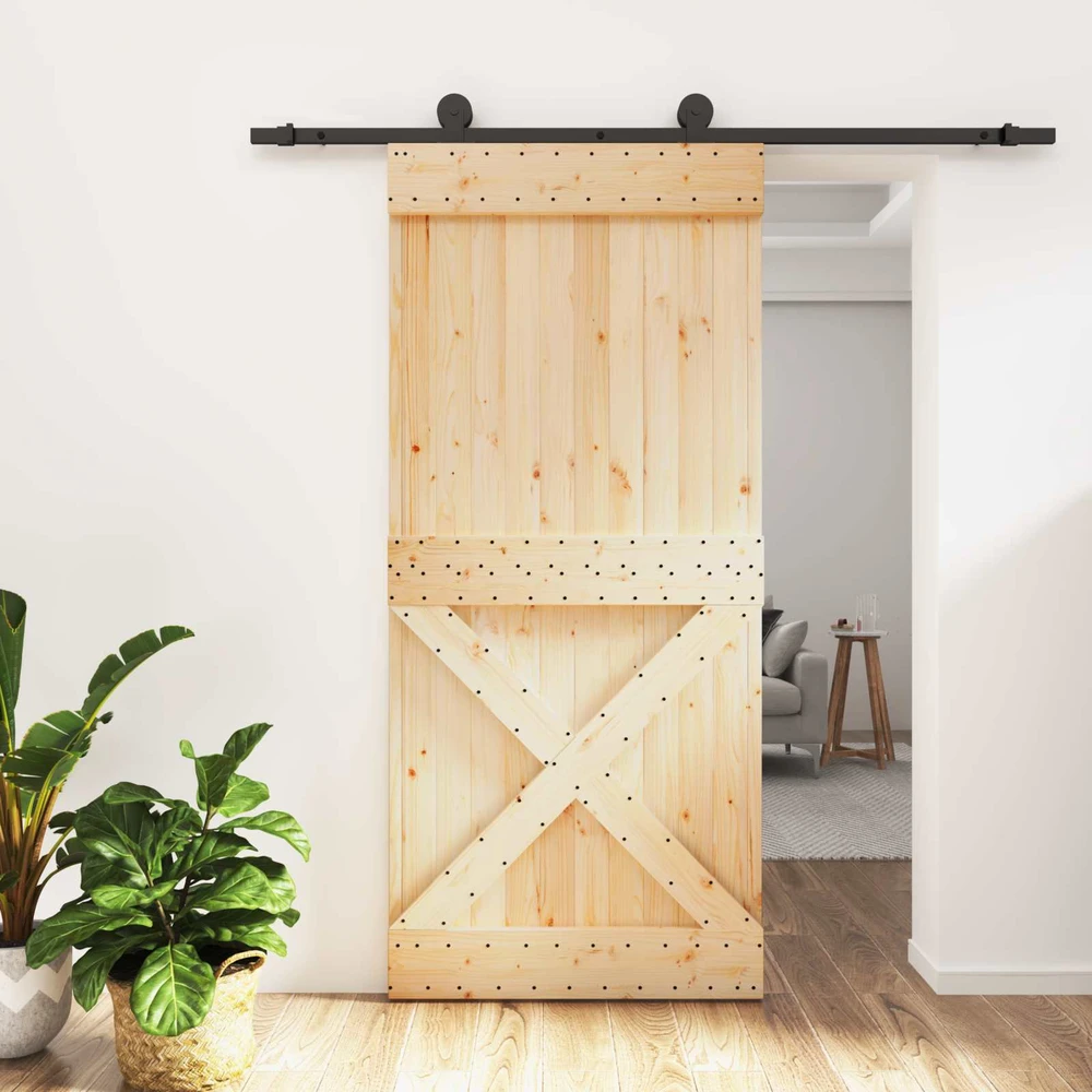 Slankios durys Natūrali ir juoda 95 x 210 cm
