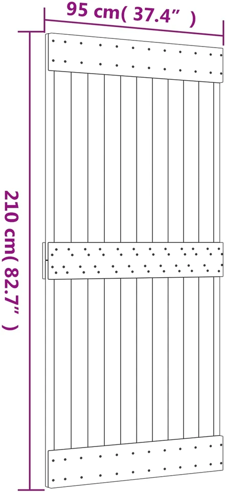 Slankios durys Natūrali ir juoda 95 x 210 cm