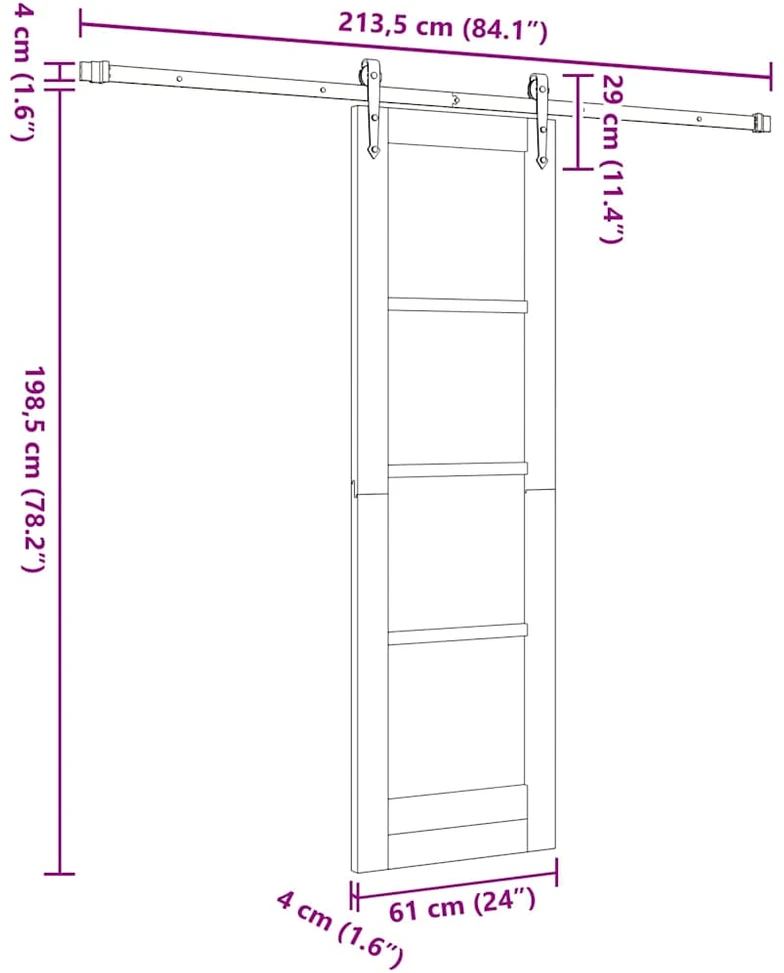 Slankios durys ORKDAL 61 x 198,5 cm Balta