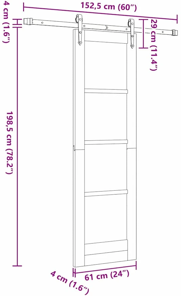 Slankios durys ORKDAL 61 x 198,5 cm Balta