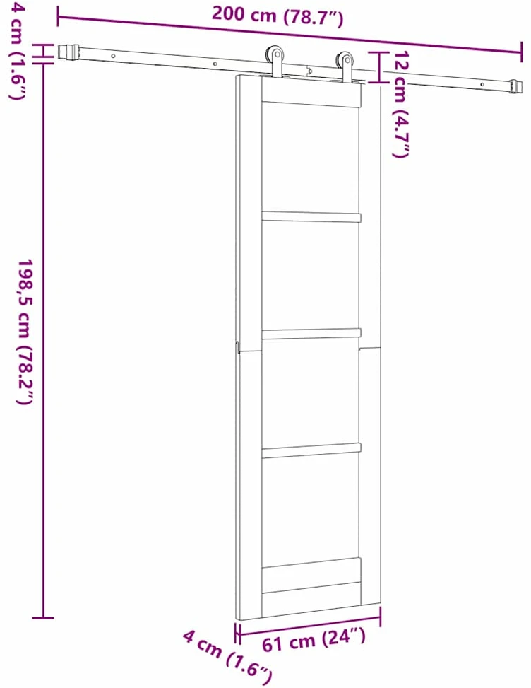 Slankios durys ORKDAL 61 x 198,5 cm Balta