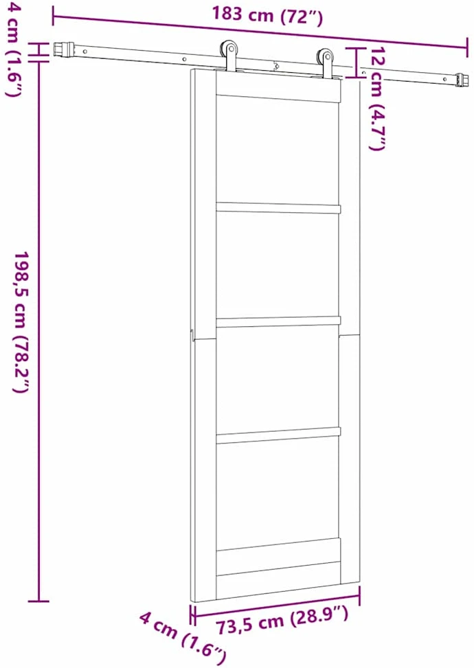 Slankios durys ORKDAL 73,5 x 198,5 cm Natūrali