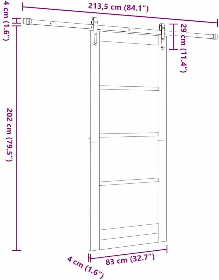 Slankios durys ORKDAL 83 x 202 cm Balta