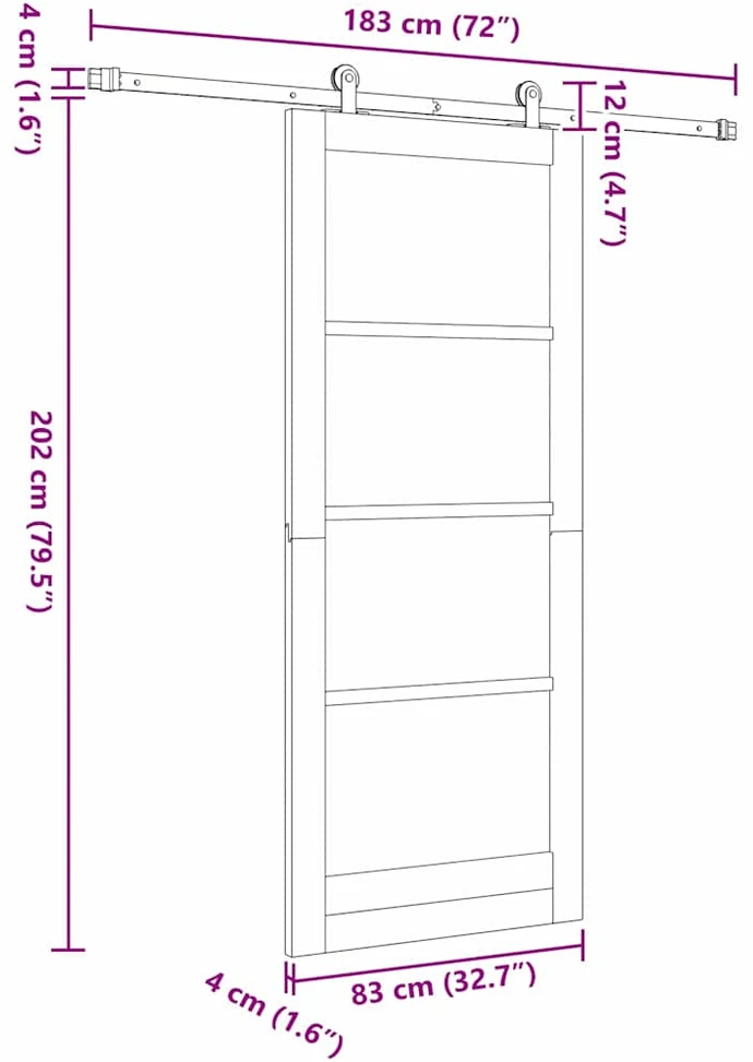 Slankios durys ORKDAL 83 x 202 cm Balta