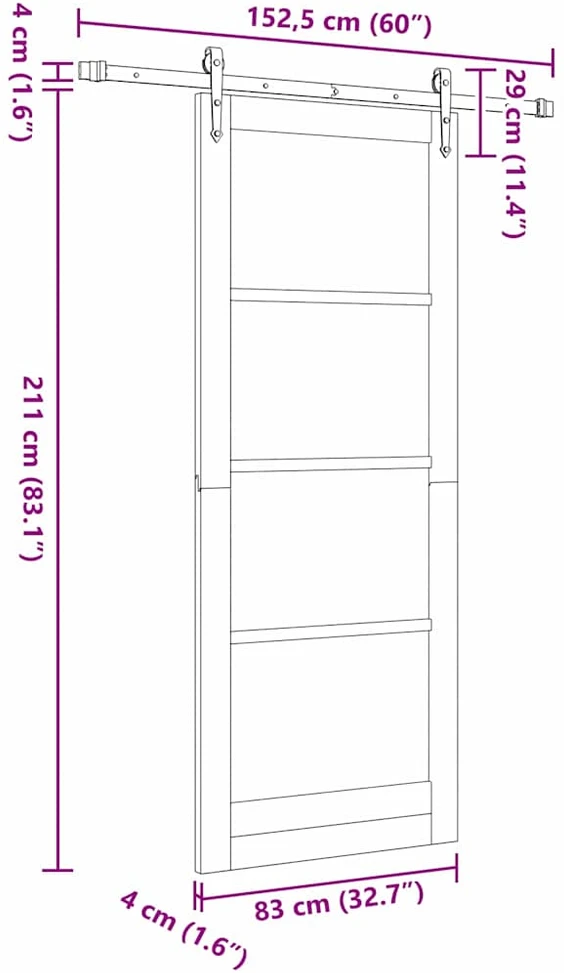 Slankios durys ORKDAL 83 x 211 cm Balta