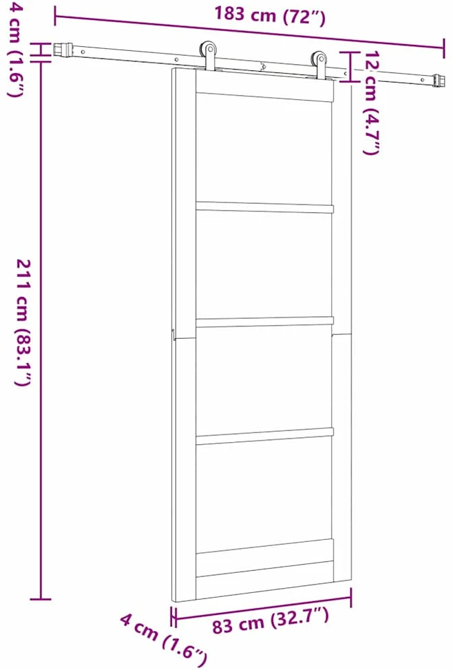 Slankios durys ORKDAL 83 x 211 cm Balta
