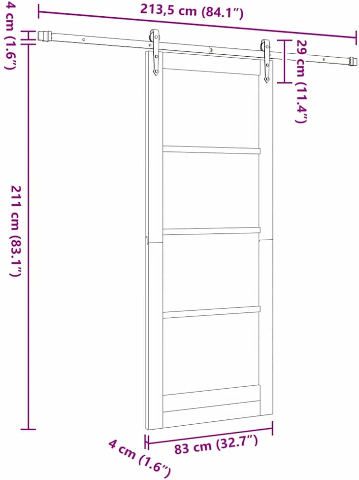 Slankios durys ORKDAL 83 x 211 cm Balta