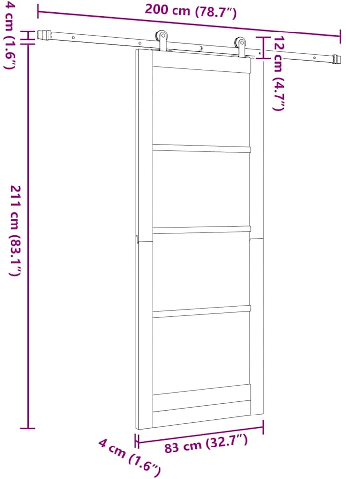 Slankios durys ORKDAL 83 x 211 cm Balta