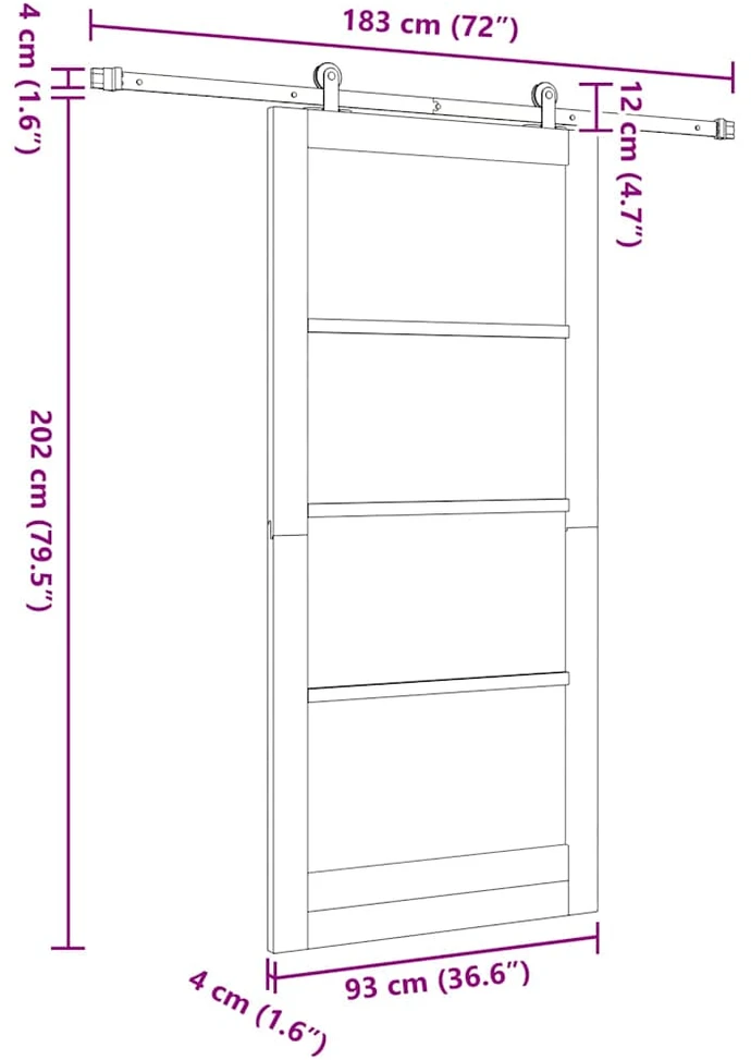Slankios durys ORKDAL 93 x 202 cm Natūrali