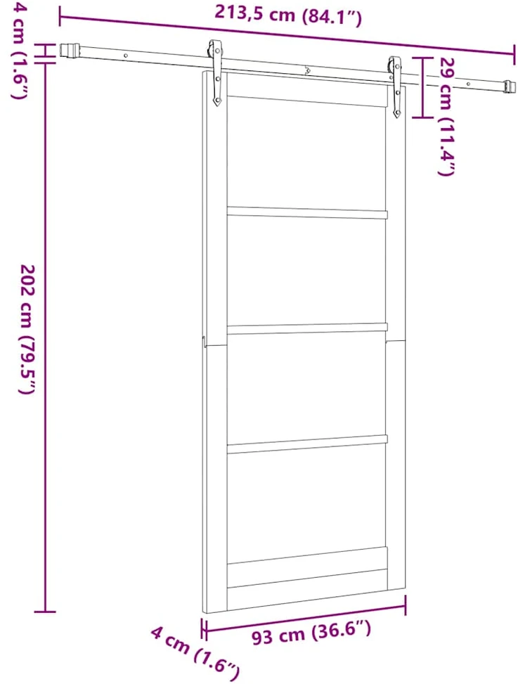 Slankios durys ORKDAL 93 x 211 cm Balta