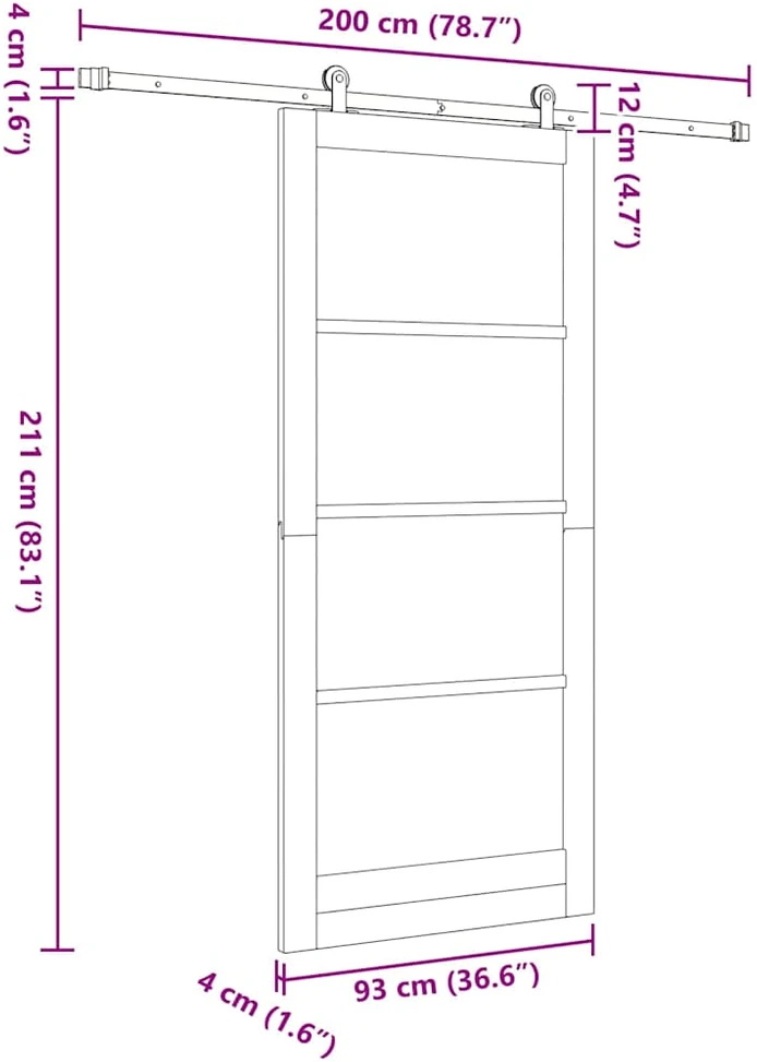 Slankios durys ORKDAL 93 x 211 cm Natūrali