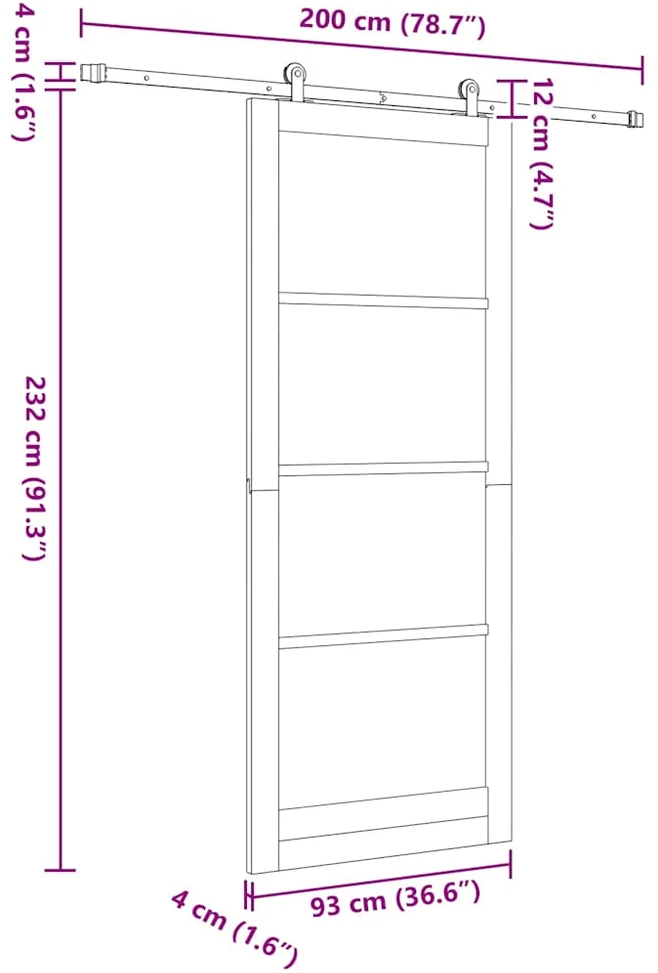 Slankios durys ORKDAL 93 x 232 cm Natūrali