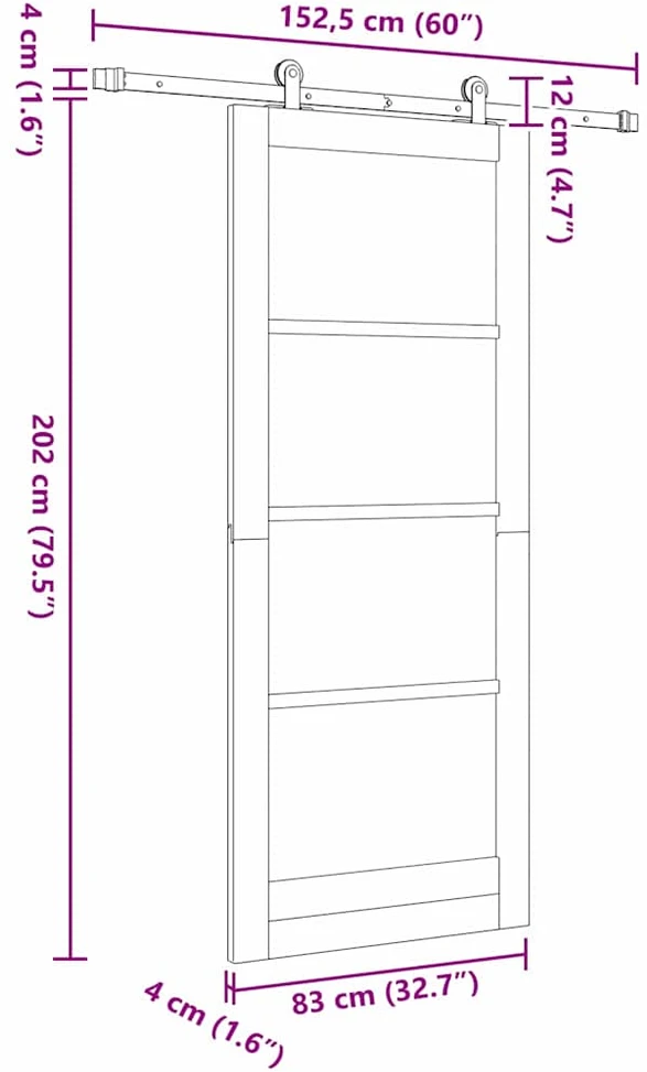 Slankios durys ORKDAL Balta 83 x 202 cm