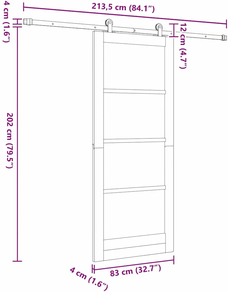 Slankios durys ORKDAL Balta 83 x 202 cm