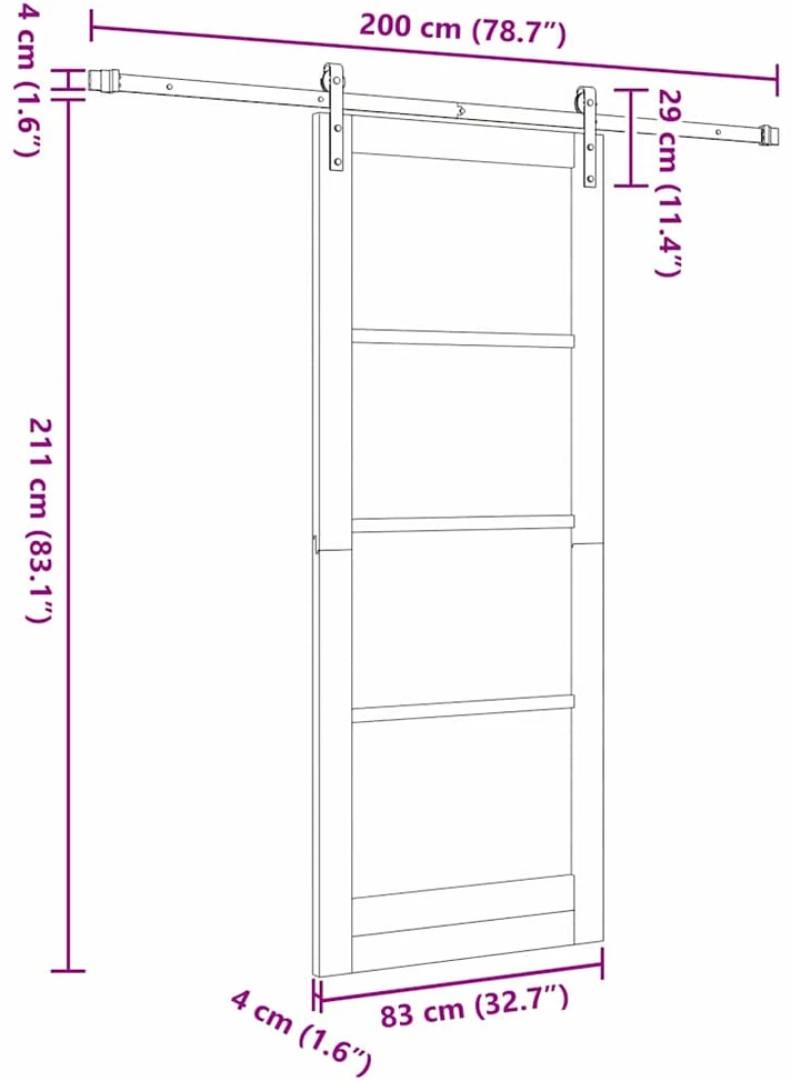 Slankios durys ORKDAL Balta 83 x 211 cm