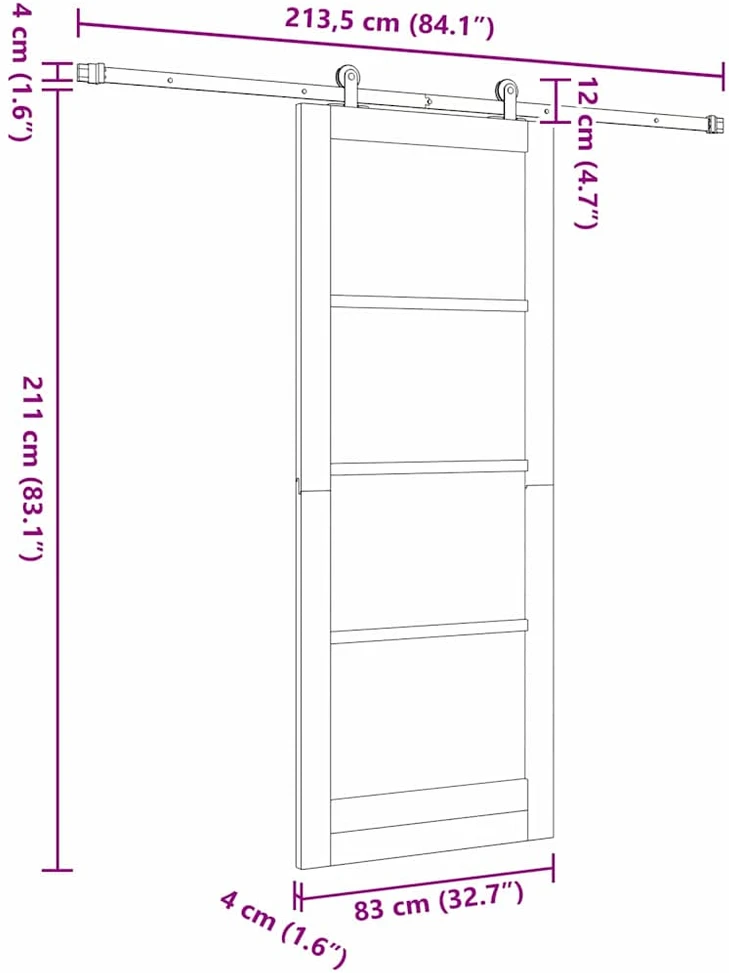 Slankios durys ORKDAL Balta 83 x 211 cm