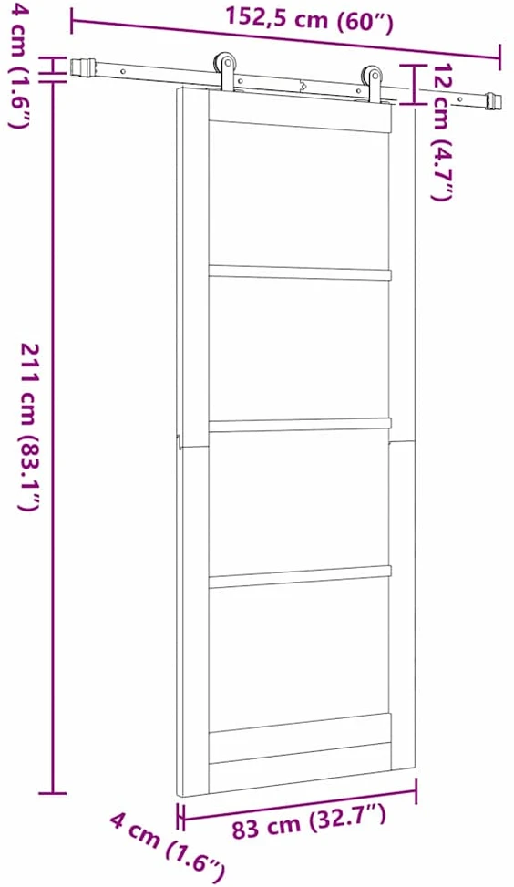 Slankios durys ORKDAL Balta 83 x 211 cm