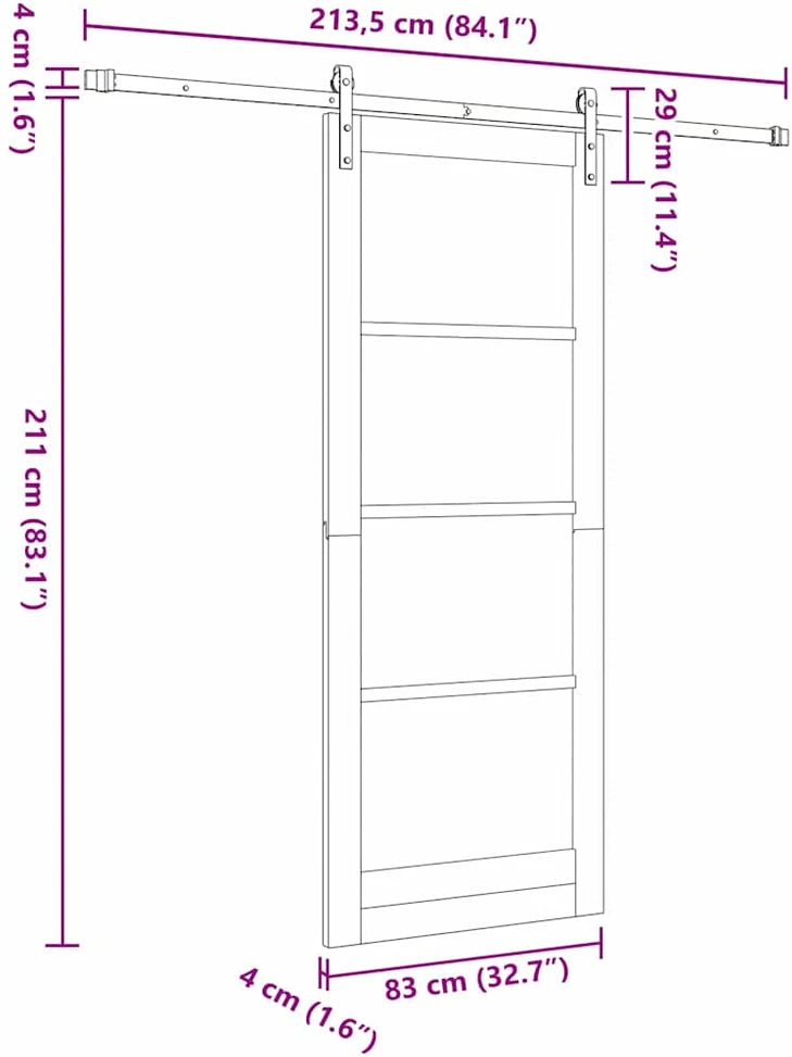 Slankios durys ORKDAL Balta 83 x 211 cm