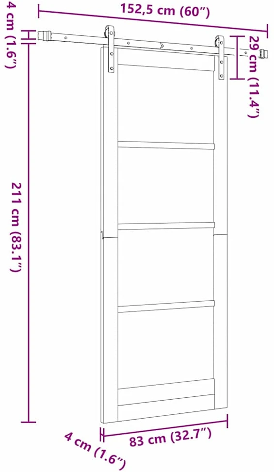 Slankios durys ORKDAL Balta 83 x 211 cm