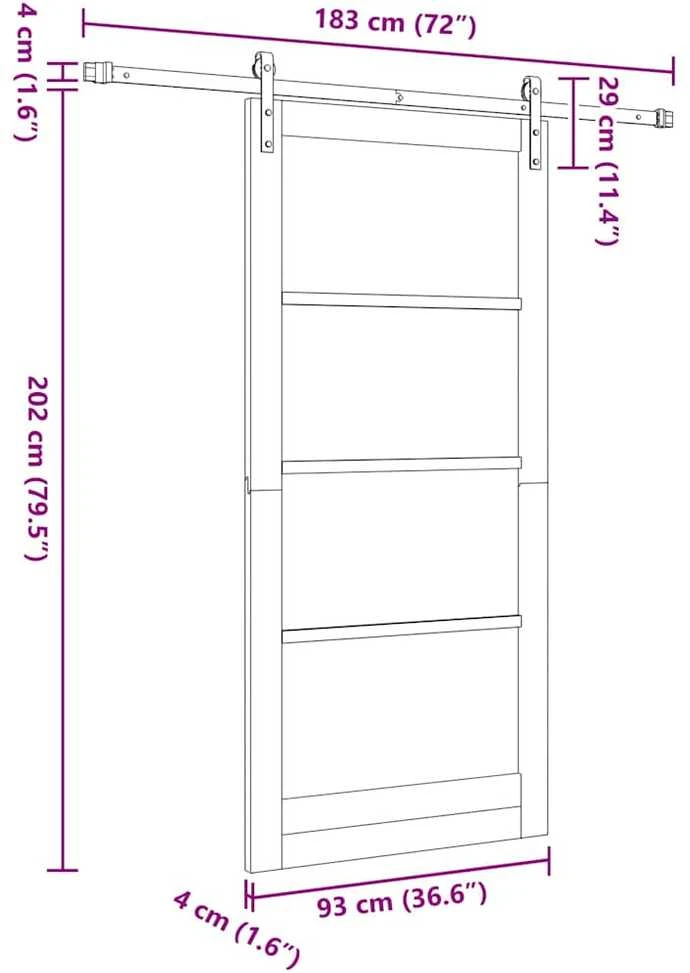 Slankios durys ORKDAL Balta ir juoda 93 x 202 cm
