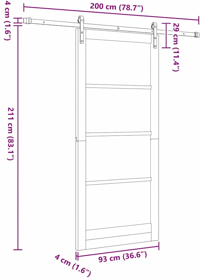 Slankios durys ORKDAL Balta 93 x 211 cm
