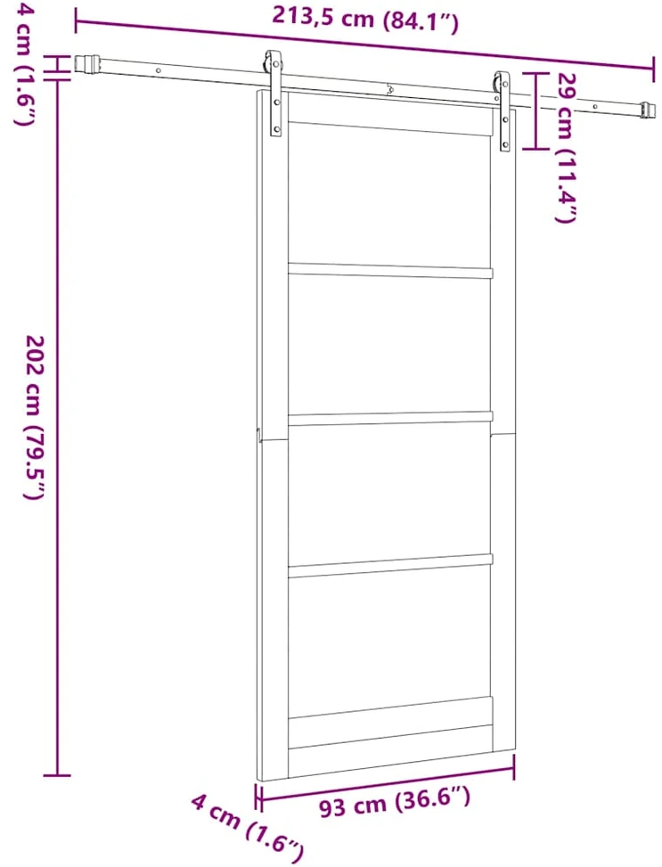 Slankios durys ORKDAL Balta 93 x 211 cm