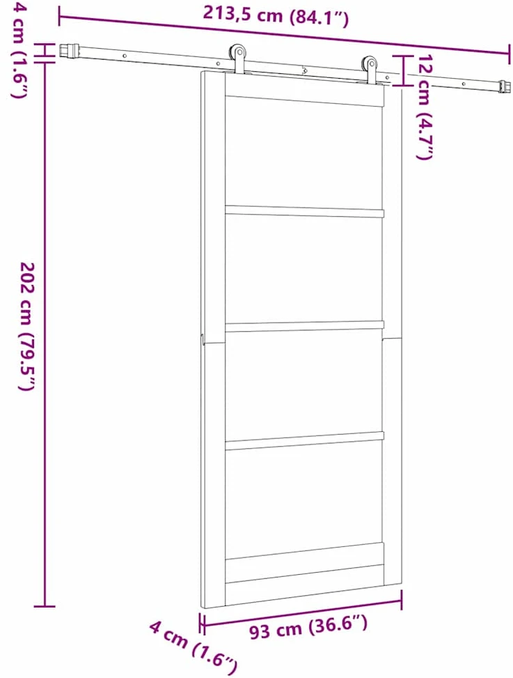 Slankios durys ORKDAL Balta 93 x 211 cm