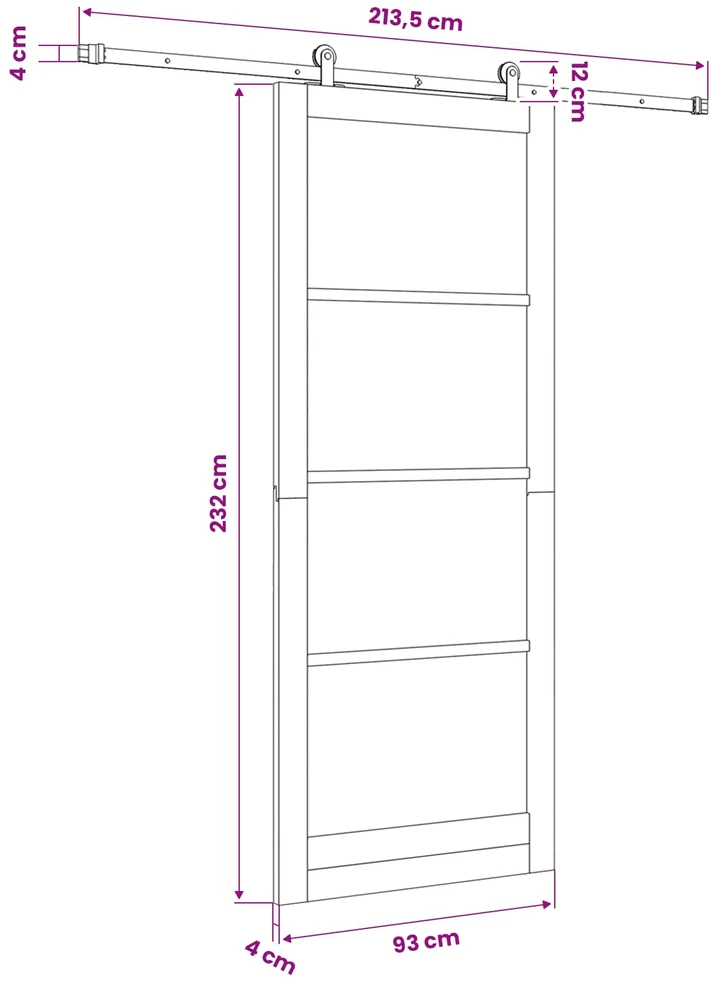 Slankios durys ORKDAL Balta 93 x 232 cm