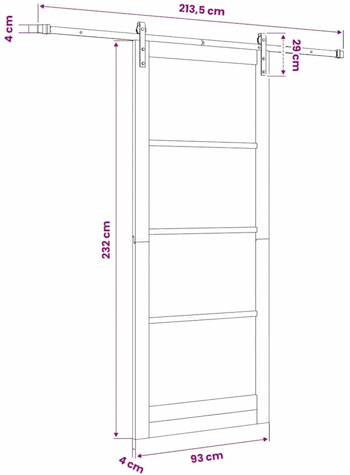 Slankios durys ORKDAL Balta 93 x 232 cm