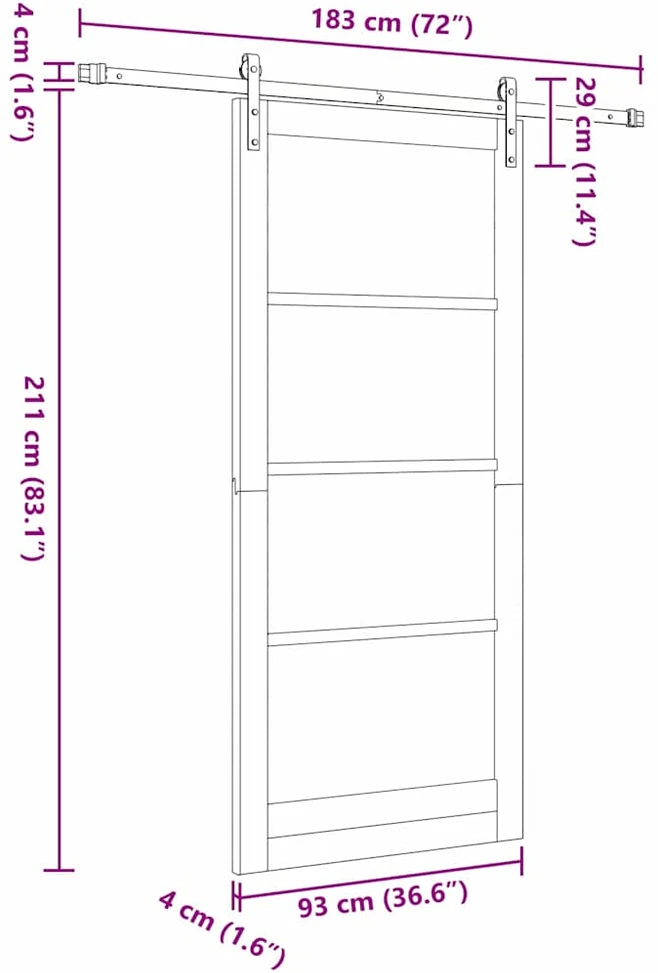 Slankios durys ORKDAL Natūrali 93 x 211 cm