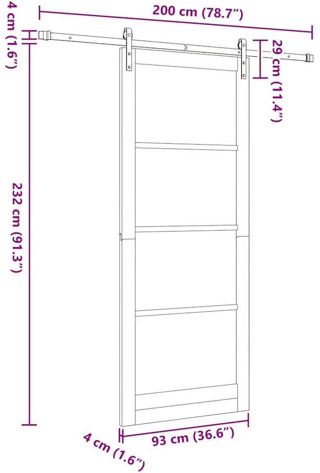 Slankios durys ORKDAL Natūrali 93 x 232 cm